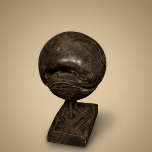 boule bois teck foncé artisanal design organique pièce unique déco intérieure