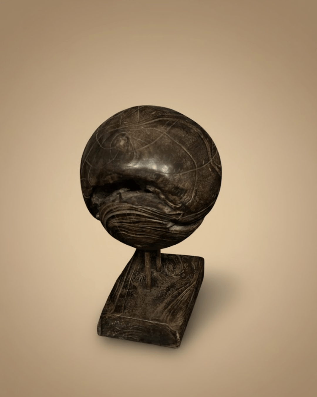 Déco Boule Bois Teck Teinté (AN42) – Image 2