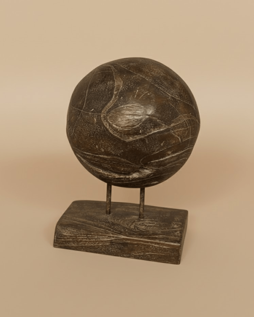 Déco Boule Bois Teck Teinté (AN42) – Image 4