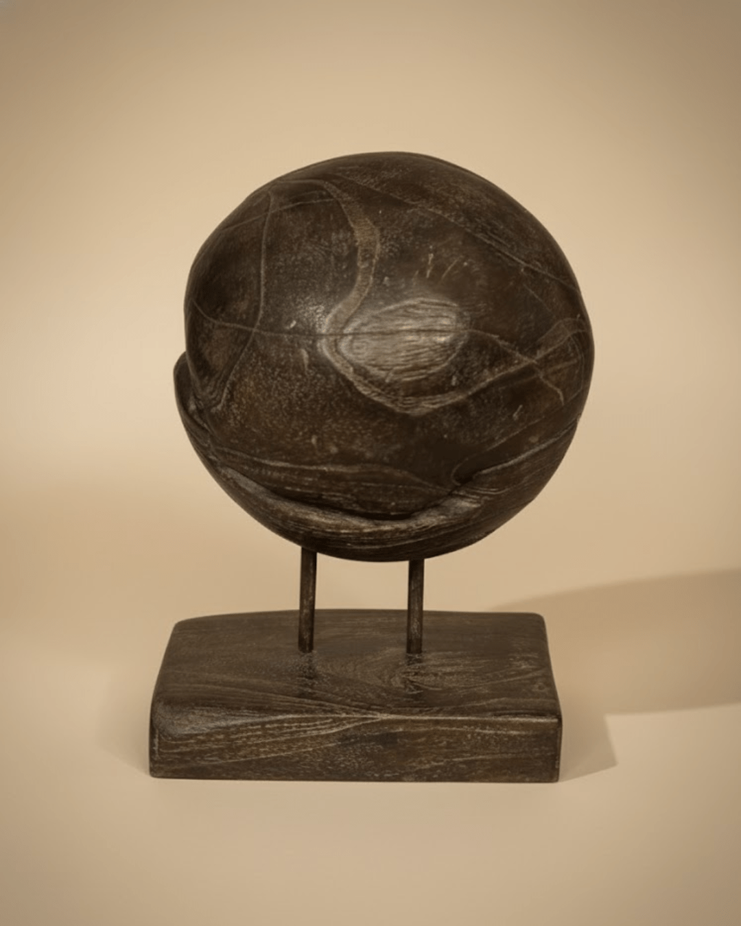 Déco Boule Bois Teck Teinté (AN42) – Image 3
