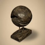 Déco Boule Bois Teck Teinté (AN42)