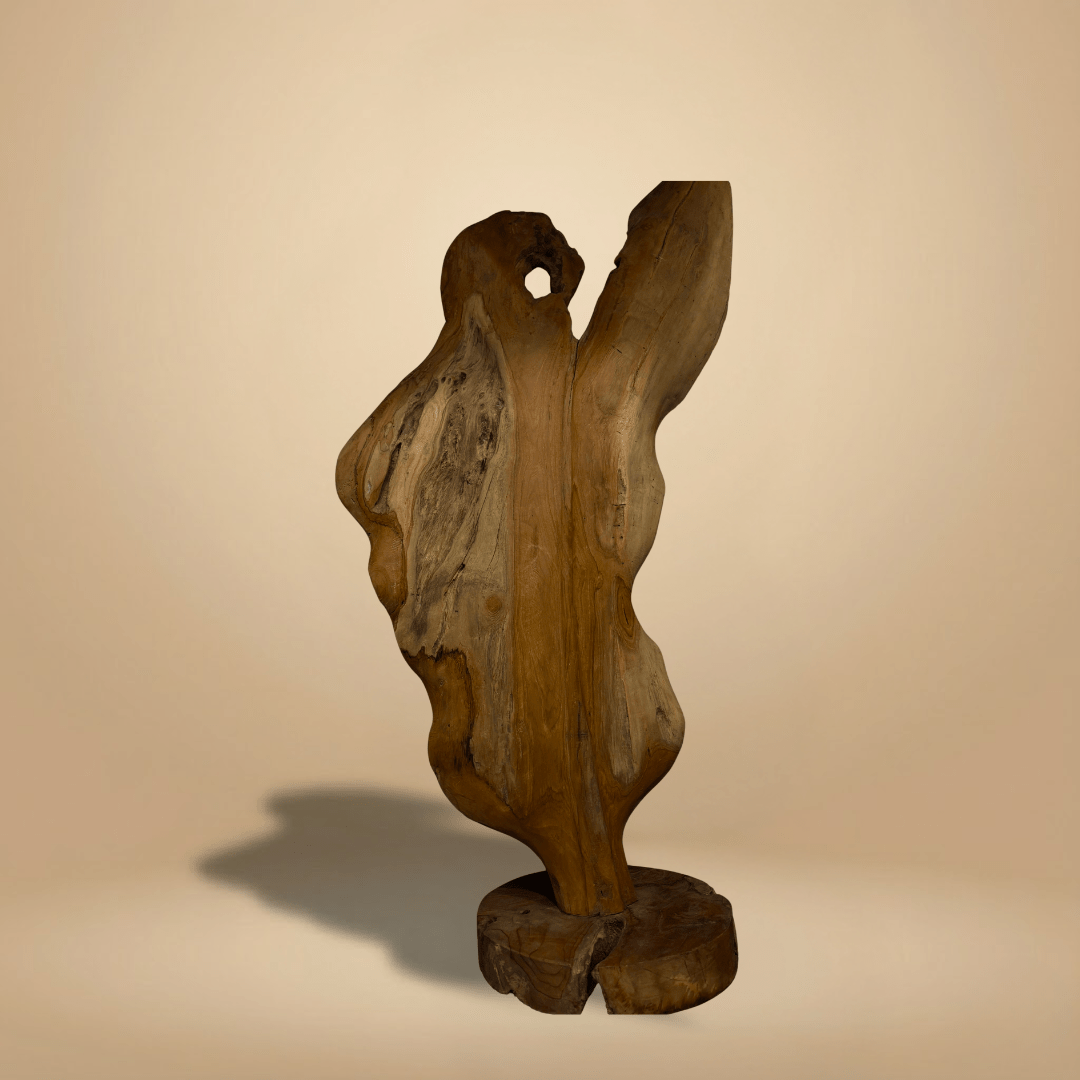 Déco Sculpture Feuille en Teck (CH155) – Image 2