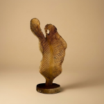 Déco Sculpture Feuille en Teck (CH155)