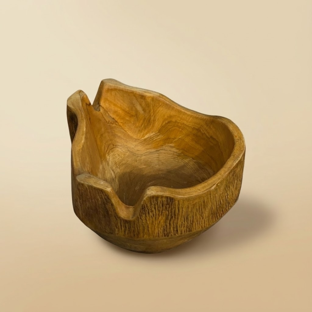 Saladier ou Coupe à Fruits en Teck Verni